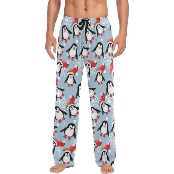 GZHJMY Penguin Pajama Pants for Men, Lounge Pants Lightweight Men Pajama Bottoms with Drawstring Pockets, Christmas New Year Birthday Gifts, Small