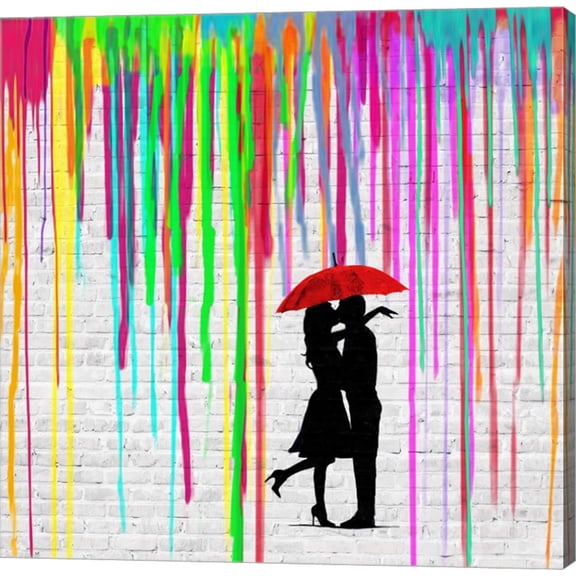 Romance in the Rain (detail) by Masterfunk Collective, Canvas Wall Art