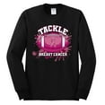 thumbnail image 2 of Wild Bobby Tougher Than Cancer Football Paint Splatters Breast Cancer Awareness Men Long Sleeve Shirt, Black, Small, 2 of 6