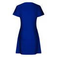 thumbnail image 4 of Diufon Womens Plus Size Dresses Solid Color Dress Round Neck Short Sleeve Midi Dress with Pockets, 4 of 6