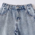 thumbnail image 5 of Zanarzt Baggy Jeans for Girls Y2k Girls Embroidered Denim Jeans Spring Trousers Stylish Comfortable Pants for Kids Blue,10-12 Years, 5 of 9
