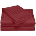 thumbnail image 4 of 1200 Thread Count Queen Size Deep Pocket Stripe Cotton Sheet Set (Twin Extra Long, Burgundy), 4 of 5