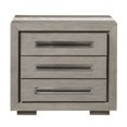 thumbnail image 1 of Home Fare Table de Chevet Moderne 3 Tiroirs avec Incrustation de Marbre en Naturel, 1 of 7