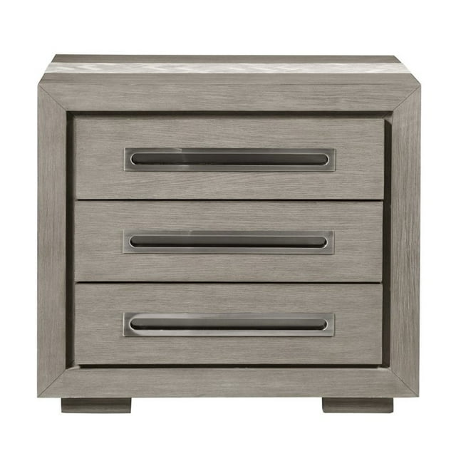 Home Fare Table de Chevet Moderne 3 Tiroirs avec Incrustation de Marbre en Naturel