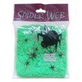 thumbnail image 2 of Stretchy Halloween Spider Silk, 20G Fake SPIDER Silk with 2 Pcs Plastic SPIDER, Spooky Stretch SPIDER Webbing for Indoor & Outdoor Halloween Party Decorations,Green, 2 of 6