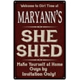 thumbnail image 1 of MARYANN'S She Shed Sign Red Wall Shack Decor Lady Cave 8 x 12 Matte Finish Metal 108120088348, 1 of 1