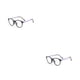 thumbnail image 3 of Minnieouse Montura de gafas de lectura a la moda monturas de gafas monturas de gafas ópticas montura redonda soporte de nariz integrado Marco morado/negro. 2piezas, 3 of 6