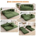 thumbnail image 4 of Gaderth 78.8 Inch Convertible Sofa Bed, 5 In 1 Modular Corduroy Sleeper Sofa with Adjustable Armrests, No Assembly Futon Couch Floor Bed for Small Living Room, Guest Room, Apartment, 4 of 9
