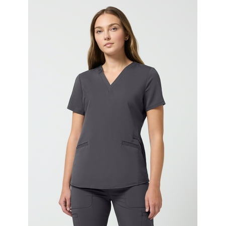 Scrubstar Ultimate Women’s Antimicrobial Welt Pocket V-Neck Scrub Top, Sizes XS–3XL