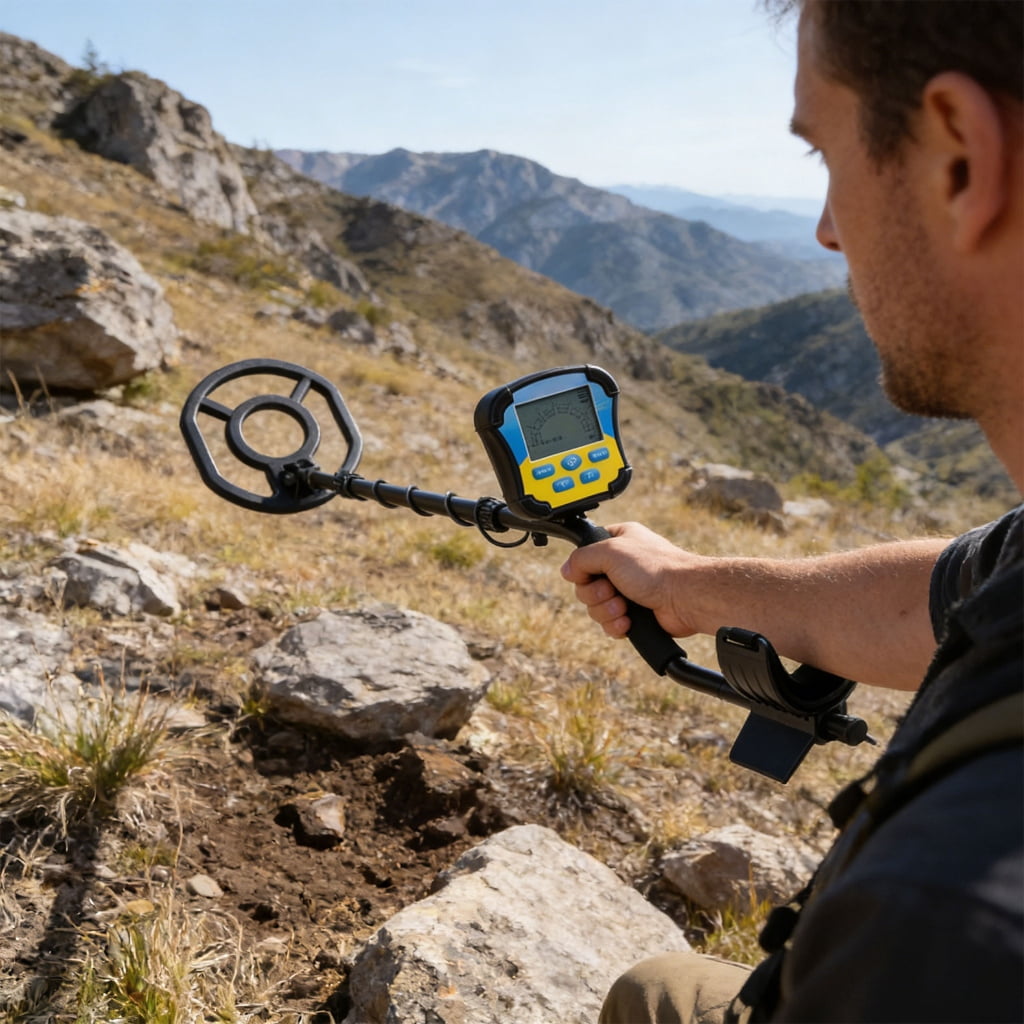 CEORPER Efficient Metal Detector One Button Positioning with Large Display LED Backlight