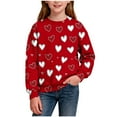 thumbnail image 1 of LckLvx Chandails en Molleton de la Saint-Valentin pour Filles et Garçons, Col Rond, Imprimé Cœur Mignon, Chandail Décontracté Tendance à Manches Longues pour Enfants, 1 of 8
