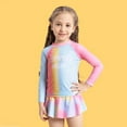 thumbnail image 4 of GYRATEDREAM Girls Two Piece Rash Guard Swimsuit Sets Summer UPF 50+ Long Sleeve Tankini Set Bathing Suit with Skirt Swimwear for 5Y Pink, 4 of 9