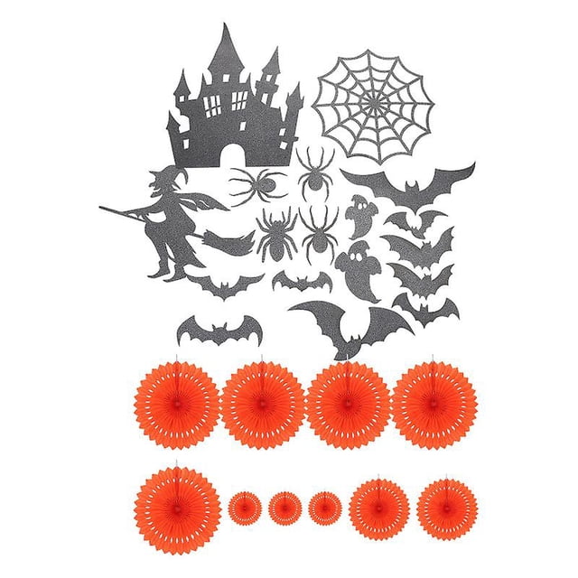Abanico de papel Allinless 28 piezas decoraciones de Halloween