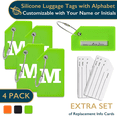 thumbnail image 1 of ComfiTime Luggage, Tags con Alfabeto: Maletas Tags de Silicona Aprobadas por la TSA, Bolsa de Viaje, Equipaje y Mochilas con Cubierta de Privacidad, Presilla de Acero Inox., 1 of 1
