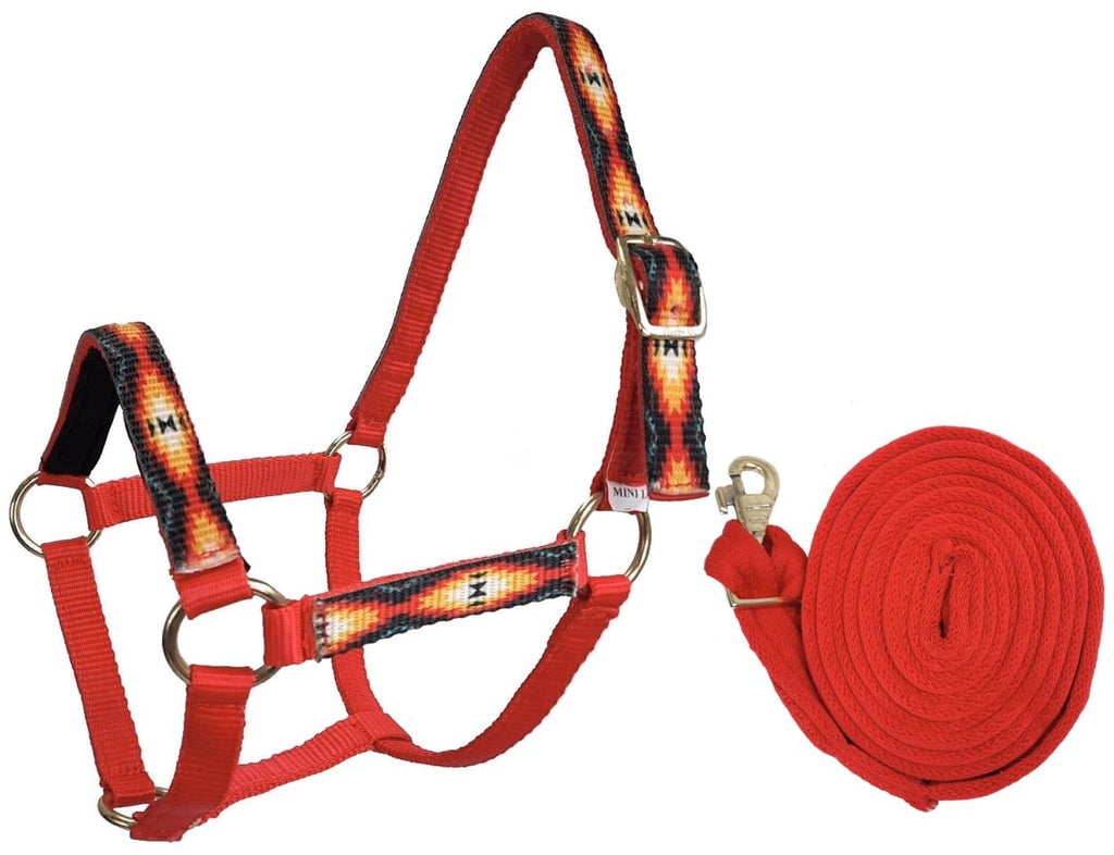Tahoe Tack Patterned Nylon Mini Horse Halters with Matching 7’ Lead
