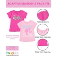thumbnail image 2 of Camisetas Barbie para niñas pequeñas, paquete de 2, respetuosas con los sentidos, 5 años, 2 of 5