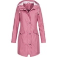 thumbnail image 4 of Jackets for Women Long Sleeve Zipper Hooded Waterproof Coats Outdoor Active Hiking Windbreaker Raincaots with Pockets, 4 of 4