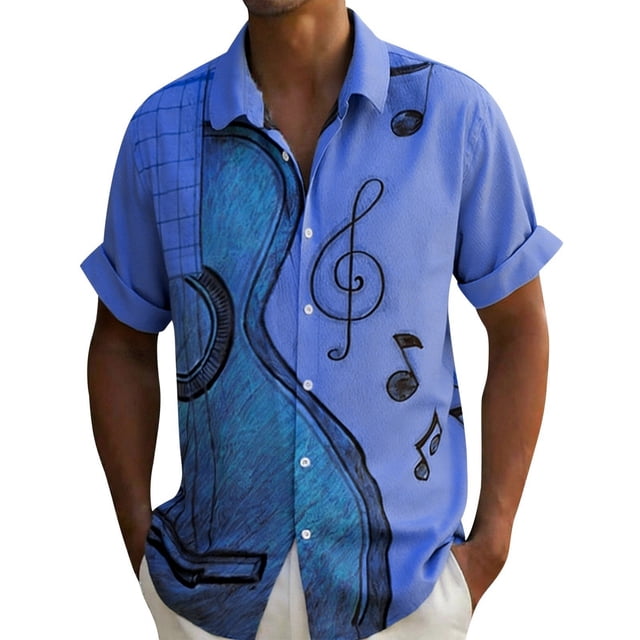 DGMIOCS Men's Stylish Shirt Button Down Lightweight Work Wear Blue XXL