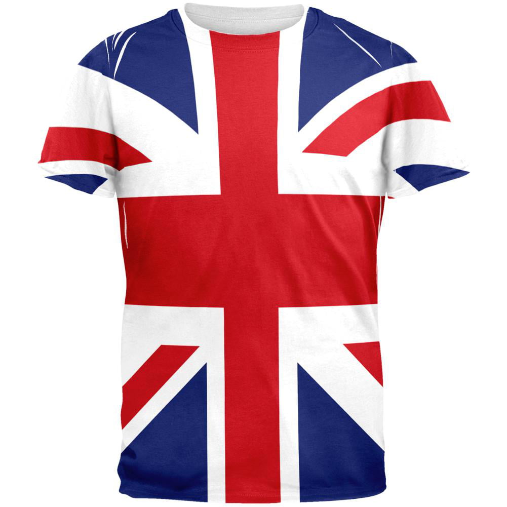 Old Glory - British Flag Union Jack All Over Mens T Shirt Multi MD ...