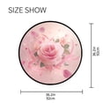 thumbnail image 5 of 36.2 Inch Round Floor Mat Pink Rose Pattern Carpet Decor Rug for Living Room Bedroom, 5 of 6