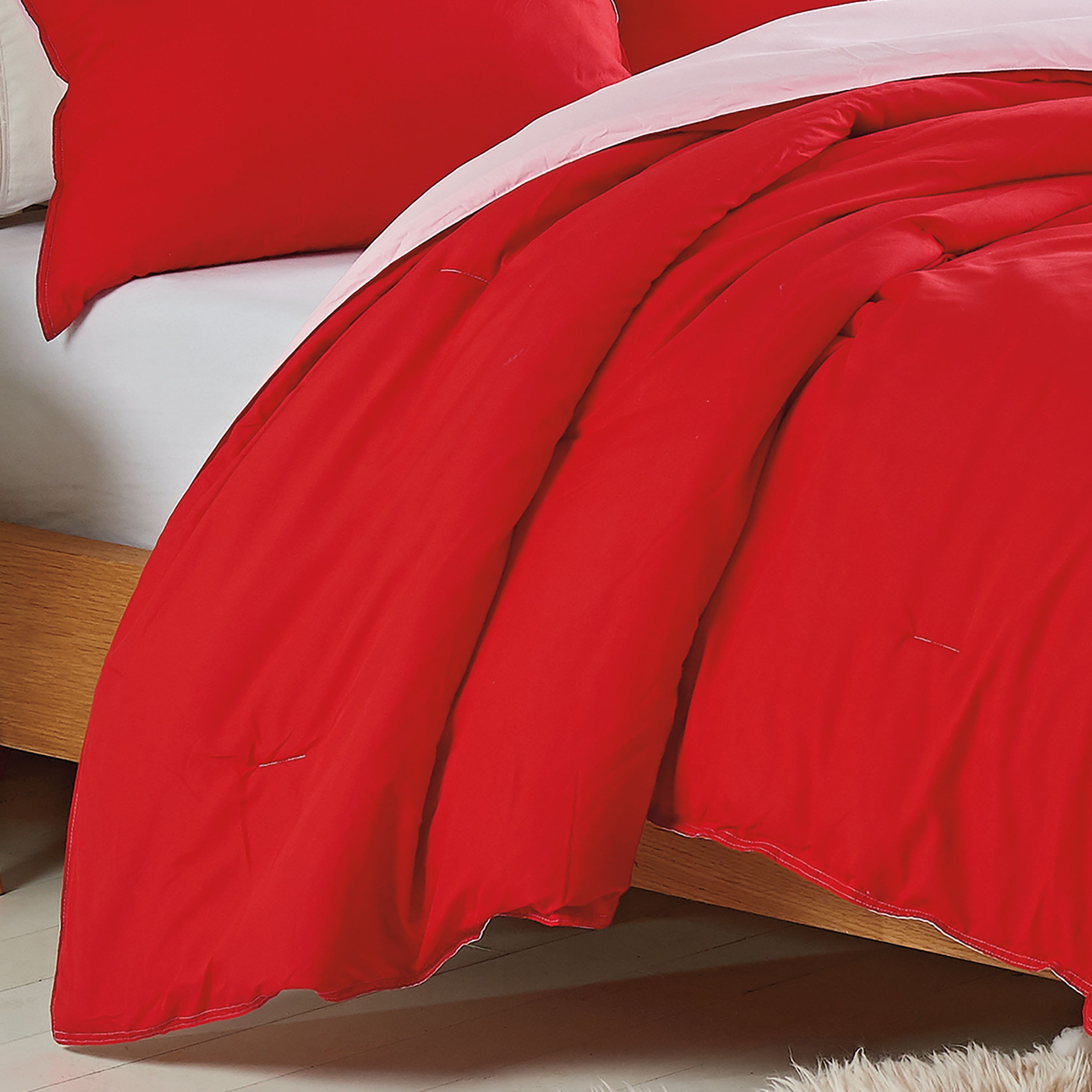Colcha Linens Burkina Velvet Red Microfiber Comforter Set