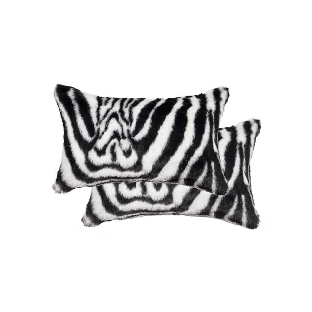 BELTON FAUX FUR PILLOW 12"X20" 2-PACK
