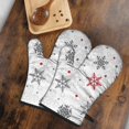 thumbnail image 5 of Cute Oven Mitts,Multicolor Christmas Snowflake Pattern Oven Mitt 2-Pack Set,Kitchen Gloves for Oven,Heat Resistant Oven Mitts 7.7"x12", 5 of 7