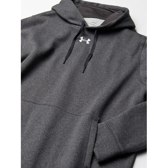 Under Armour Hustle Fleece Hoodie, Carbon Heather (090)/White, Medium