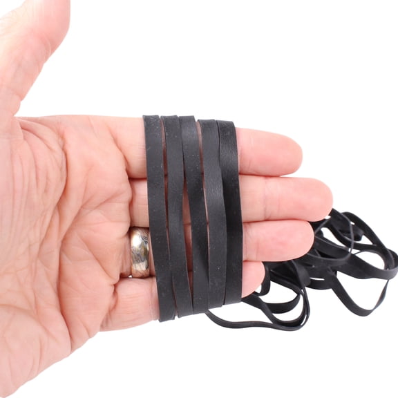 Platinum Rubber 100 Heavy Duty Rubber Bands | Big Thick XL-Large UV Resistant Black Rubber-Bands for Fishing, RC, Elastic Hair ties   Pro Quality Made in USA Latex Rubberband (BLACK RUBBER 100 PACK)