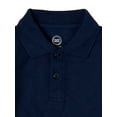 thumbnail image 3 of Wonder Nation Toddler Boys School Uniform Long Sleeve Pique Polo Shirt, 2-Pack, Sizes 2T - 5T, 3 of 3
