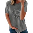 thumbnail image 1 of Pntutb moda adulta mujer cuello redondo manga corta tops camiseta estampados sueltos cortos Pntutb Pntutb-7057, 1 of 8