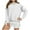 White, variant on SwiftWear Women's Fashion Colorblock Crewneck Sweatshirt Pullover - Athletic Raglan Sleeve Sweat Shirt with Side Slits, Soft Stretch Streetwear for Casual Style Dark Gray