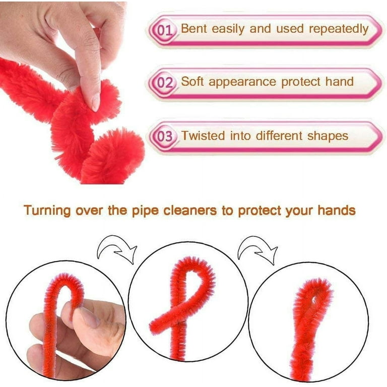 100pcs Pipe Cleaners Chenille Stems for DIY Art Supplies Craft Projects  6mmx30cm Christmas Pipe Cleaners Decoration, Yellow