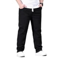 thumbnail image 5 of Tqyyweavej Men's Relaxed Fit Jeans Oversized Stretch Drawstring Cargo Denim Pants Open Bottom Casual Everyday Jeans with Pockets, 5 of 10