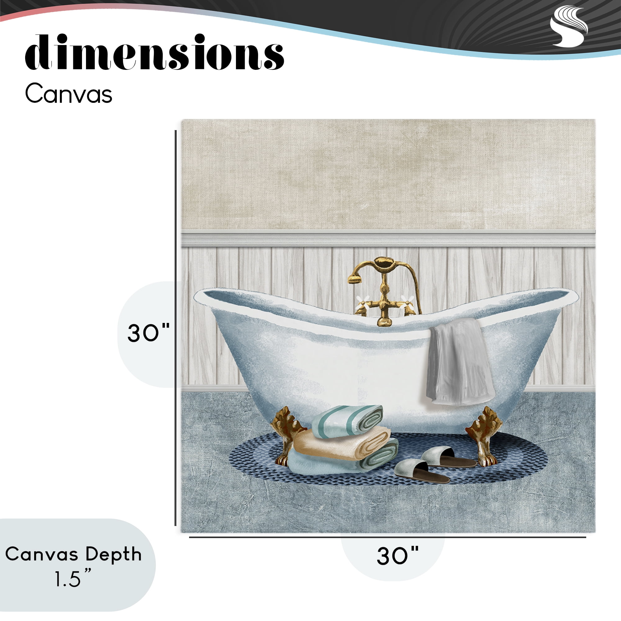 Stupell Industries Cozy Spa Bathtub & Slippers Canvas Wall Art, design by Conrad Knutsen