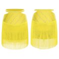 thumbnail image 5 of Aislor Women's Rhinestone Shiny Latin Dance Fringe Hem Salsa Tango Ballroom Performance Skirt Yellow L, 5 of 6