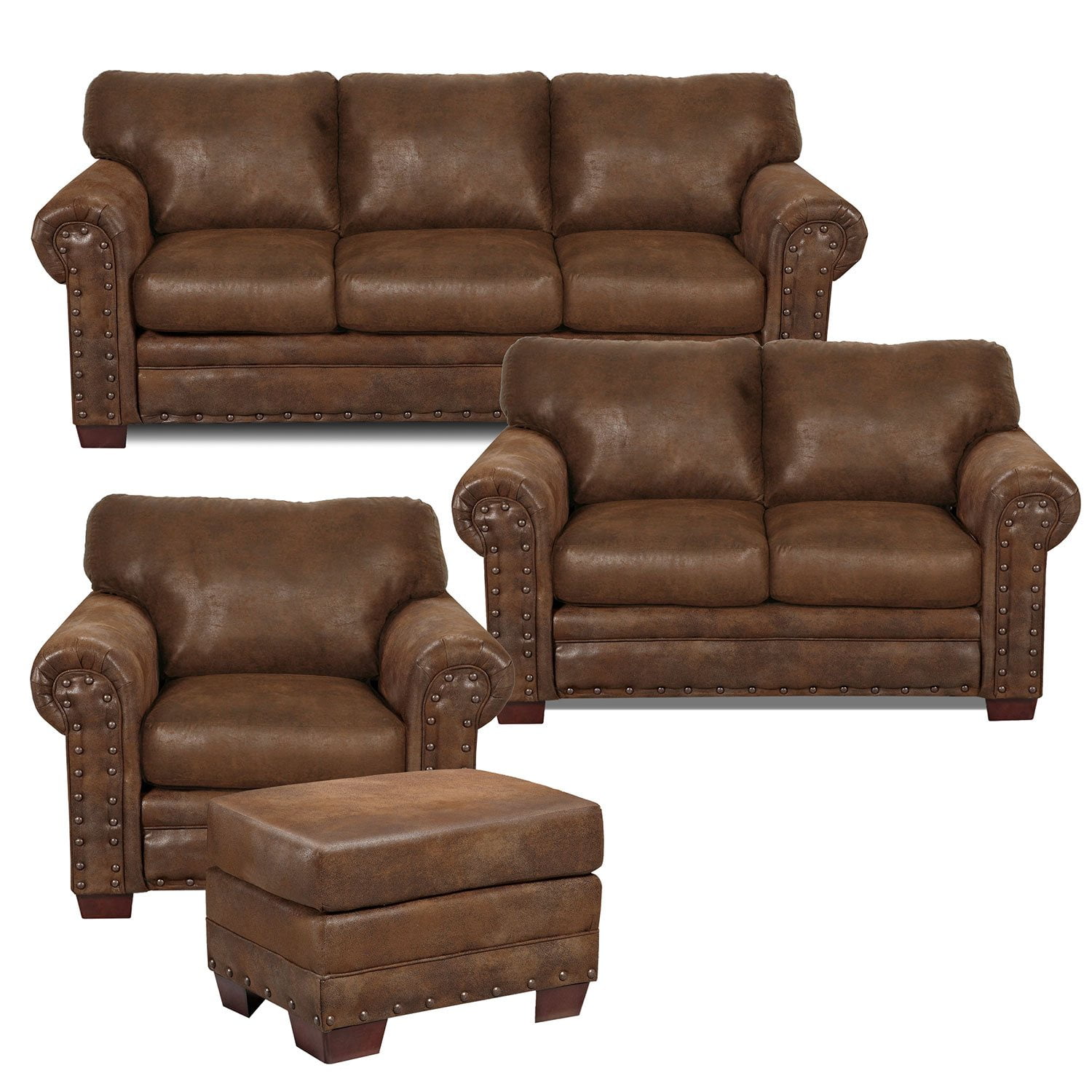 Buckskin Nailhead 4-Piece Living Room Set - Customer ratings \u0026 reviews -  Samsclub.com, image size:1500x1500
