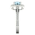 thumbnail image 3 of 1.335 ctw Solitaire with Zirconia Diamond Accents Anniversary Ring for Women | Round Cut Natural Aquamarine | Hyperallergenic Solid 18K White Gold, 3 of 5