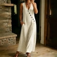 thumbnail image 5 of Snorda Women's Striped Dress Summer Round Neck Sleeveless Striped Solid Color Casual Dress Flowy Sundress Ideal for Daily Wear Beach Vacation & Party, 5 of 9