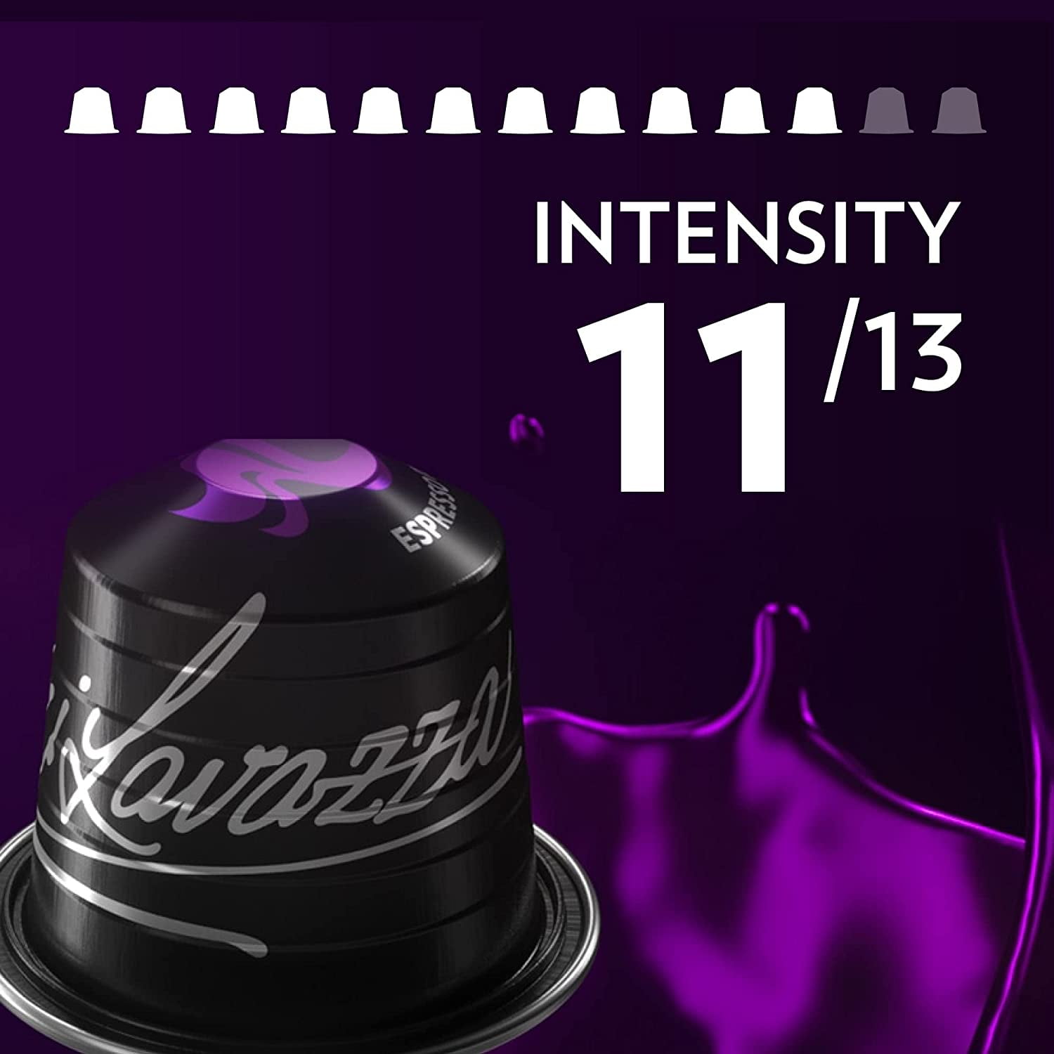 Lavazza Espresso Intenso Medium-Dark Roast Aluminum Capsules Compatible with Nespresso Original Machines (Pack of 60)