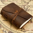 thumbnail image 2 of Diario encuadernado en cuero para hombres/mujeres, cuaderno de escritura grande hecho a mano vintage rústico con cuaderno de viajero, 2 of 5