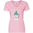 thumbnail image 3 of Inktastic Cute Christmas Snowman in Blue Hat and Scarf Women's V-Neck T-Shirt, 3 of 5