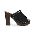 thumbnail image 3 of BLISSFUL STEP Women's Open Toe Platform Block Heel Slide Sandals Black 8, 3 of 6