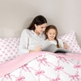 thumbnail image 4 of Erosebridal Pink Bow-tie Girl Bedding Comforter Set 7 Pieces, Cute Princess Style Full Bedding Set, 4 of 7