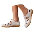 thumbnail image 4 of AUDeals Women's Orthopedic Fisherman Sandals, Closed Toe Hollow Out Shoes with Adjustable Ankle Strap Comfort (Beige, 8), 4 of 9
