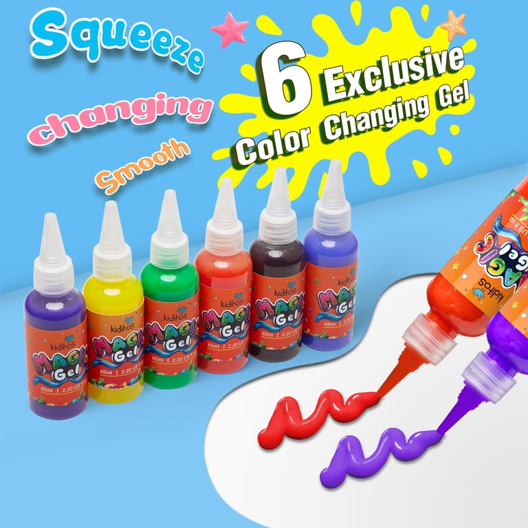 Kiditos Color Changing Magic Water Elf Kit, 6 Gels, 6 Molds, Create Squishy Aqua Pets - com