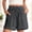 Gray, variant on YHAJDS Womens Lightweight Shorts Hollow Out Lace Edge Linen Elastic Waist Drawstring Leisure Time