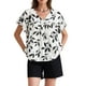 thumbnail image 1 of Blusa floral de manga corta con volantes en V para mujer Inspire Chic, verano, XS, blanca, 1 of 6