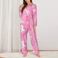thumbnail image 3 of Wukai Breast Cancer Awareness (3) Print Women's Pajama Set - Soft Long Sleeve Sleepwear for Comfort and Style-, 3 of 9