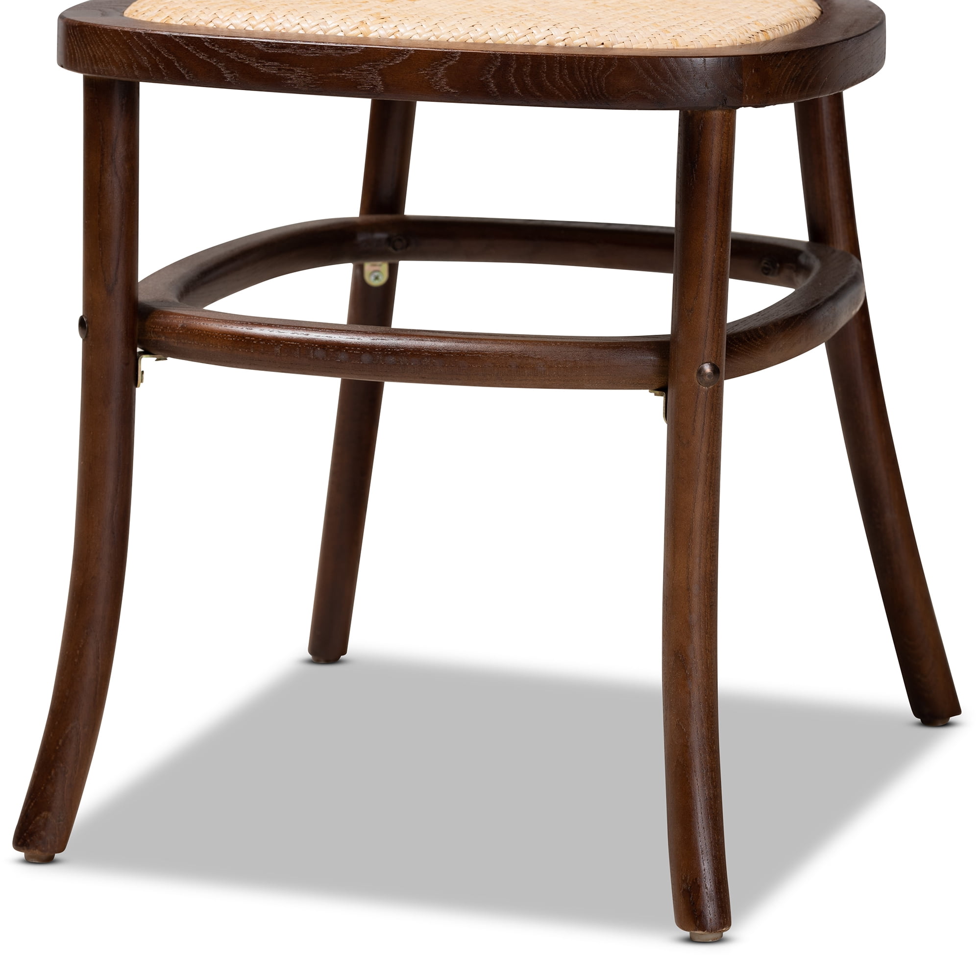 Baxton Studio Garold Dining Chair, Set of 2, Beige and Walnut Brown